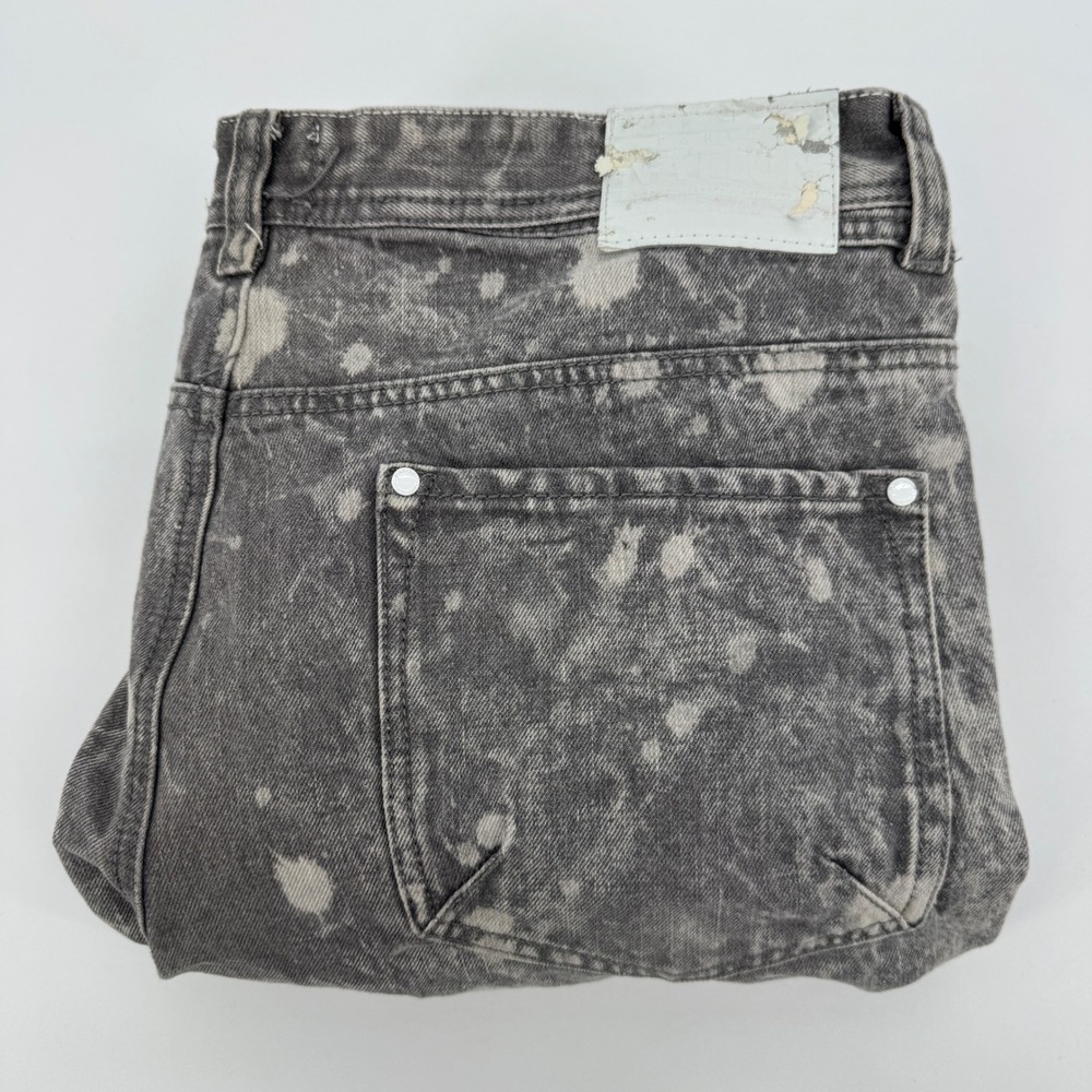 Parish Nation Mens Grey Bleach Splatter Acid Wash Straight Leg Denim Jeans 38
